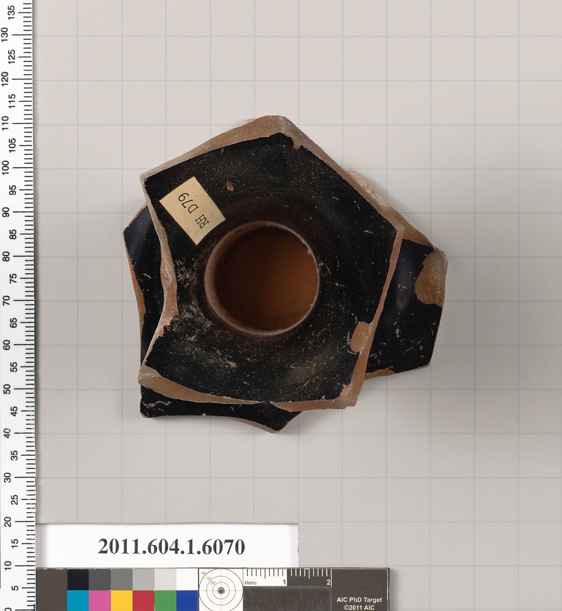 Terracotta fragment of a kylix (drinking cup), Attributed to the Euergides Painter [DvB], Terracotta, Greek, Attic