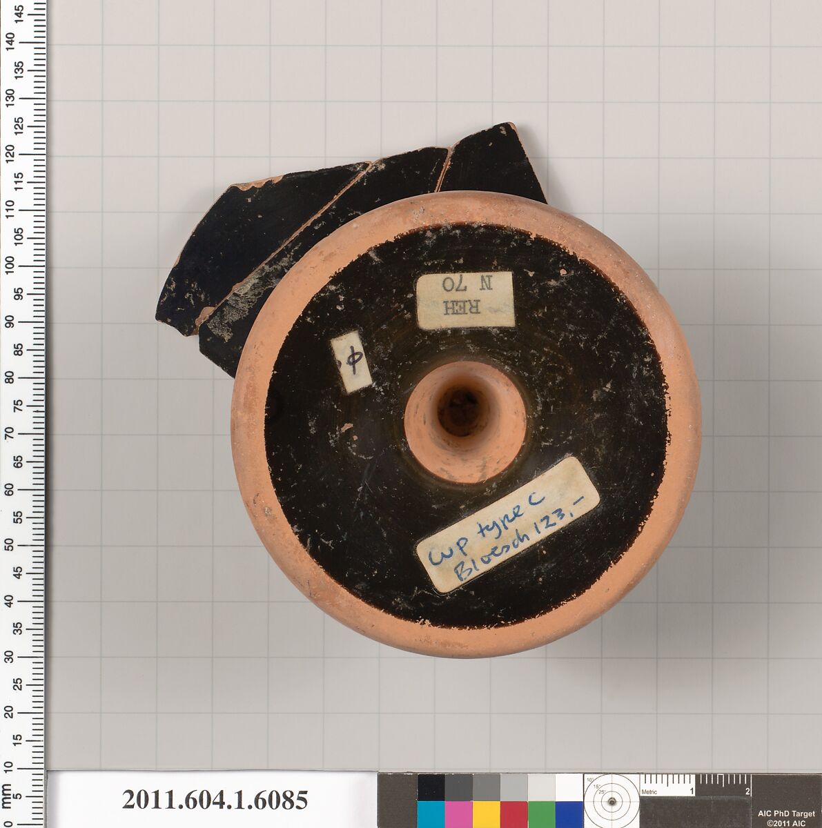 Terracotta fragment of a kylix (drinking cup), Attributed to Apollodoros [DvB], Terracotta, Greek, Attic
