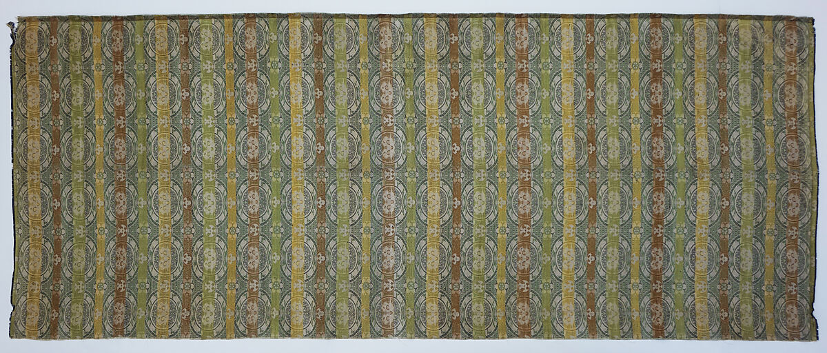 Panel with floral medallions, Silk lampas, China