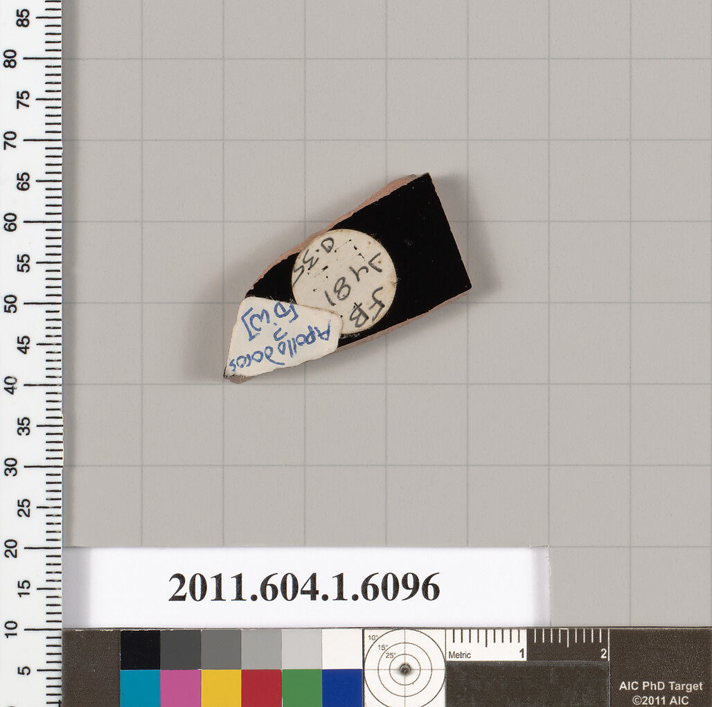 Terracotta fragment of a kylix (drinking cup), Attributed to Apollodoros ? [Dyfri Williams], Terracotta, Greek, Attic