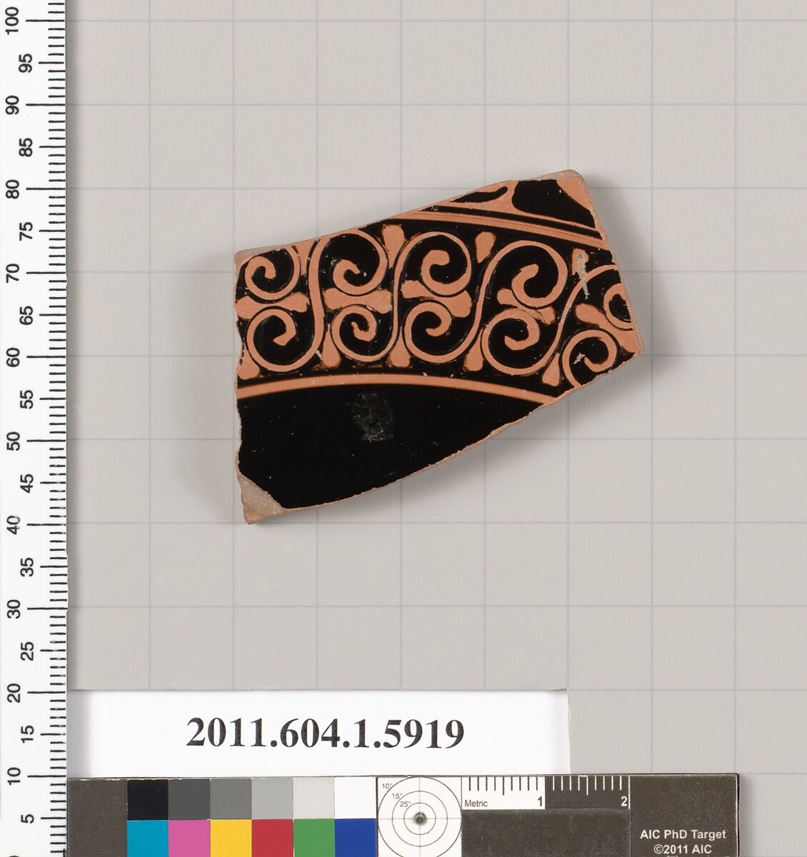 Terracotta fragment of a kylix (drinking cup), Attributed to Epiktetos [DvB], Terracotta, Greek, Attic