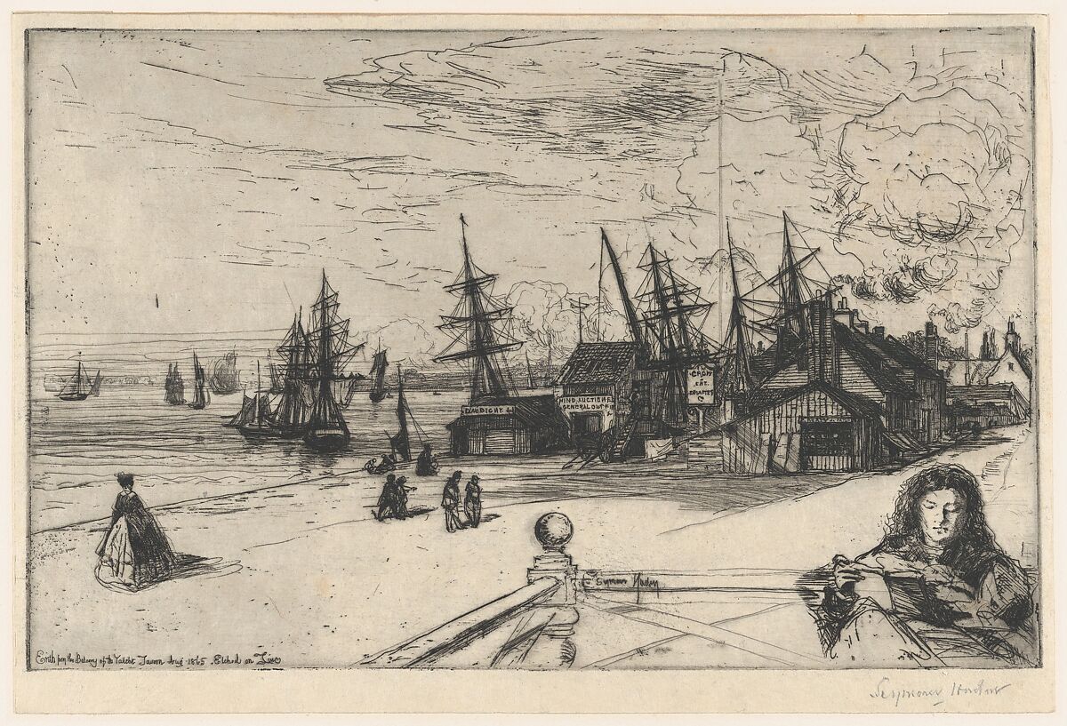 Yacht Tavern, Erith, Sir Francis Seymour Haden (British, London 1818–1910 Bramdean, Hampshire), Etching; trial proof b (Harrington); second state of four (Schneiderman) 