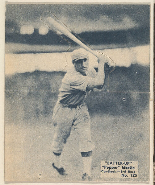 Card 125, "Pepper" Martin, Cardinals, 3rd Base (Blue), from the Batter Up series (R318) issued by the National Chicle Gum Company, Issued by the National Chicle Gum Company, Cambridge, Massachusetts, Photolithograph