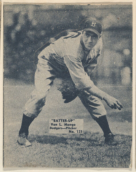 Card 131, Van L. Mungo, Dodgers, Pitcher (Blue), from the Batter Up series (R318) issued by the National Chicle Gum Company, Issued by the National Chicle Gum Company, Cambridge, Massachusetts, Photolithograph 