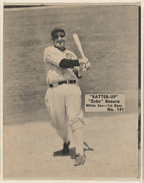 Card 141, "Zeke" Bonura, White Sox, 1st Base (Brown), from the Batter Up series (R318) issued by the National Chicle Gum Company, Issued by the National Chicle Gum Company, Cambridge, Massachusetts, Photolithograph 