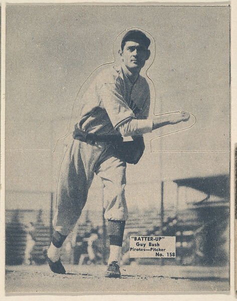 Card 158, Guy Bush, Pirates, Pitcher (Blue), from the Batter Up series (R318) issued by the National Chicle Gum Company, Issued by the National Chicle Gum Company, Cambridge, Massachusetts, Photolithograph