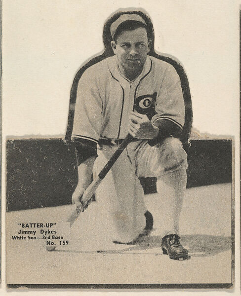 Card 159, Jimmy Dykes, White Sox, 3rd Base (Black, Folded), from the Batter Up series (R318) issued by the National Chicle Gum Company, Issued by the National Chicle Gum Company, Cambridge, Massachusetts, Photolithograph 