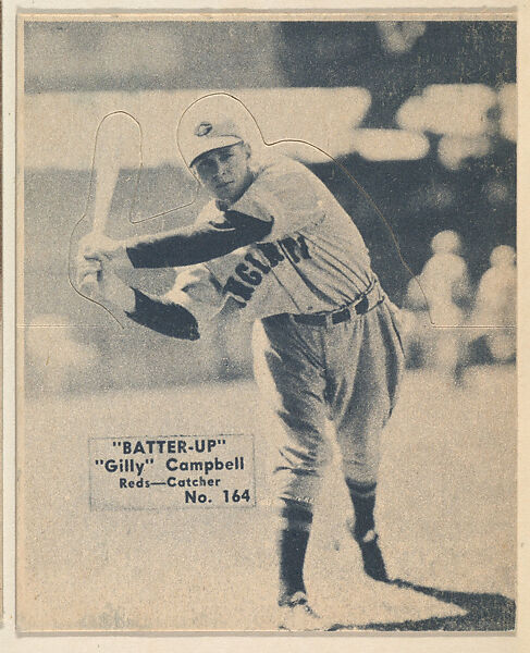 Card 164, "Gilly" Campbell, Reds, Catcher (Blue), from the Batter Up series (R318) issued by the National Chicle Gum Company, Issued by the National Chicle Gum Company, Cambridge, Massachusetts, Photolithograph 