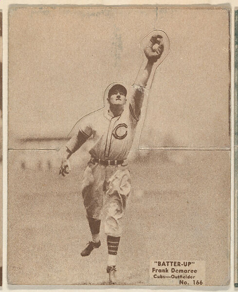 Card 166, Frank Demaree, Cubs, Outfielder (Brown), from the Batter Up series (R318) issued by the National Chicle Gum Company, Issued by the National Chicle Gum Company, Cambridge, Massachusetts, Photolithograph 