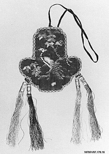 Purse, Silk, metallic thread, China 