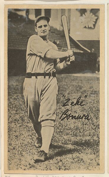 "Zeke" Bonura, from the Goudey Wide Pen Premiums series (R314) issued by the Goudey Gum Company, Issued by the Goudey Gum Company, Photolithograph 