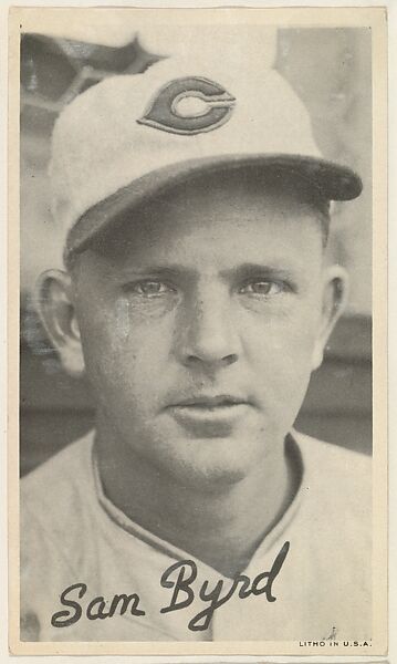 Sam Byrd, from the Goudey Wide Pen Premiums series (R314) issued by the Goudey Gum Company, Issued by the Goudey Gum Company, Photolithograph 