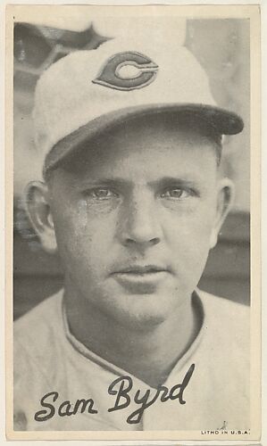 Sam Byrd, from the Goudey Wide Pen Premiums series (R314) issued by the Goudey Gum Company