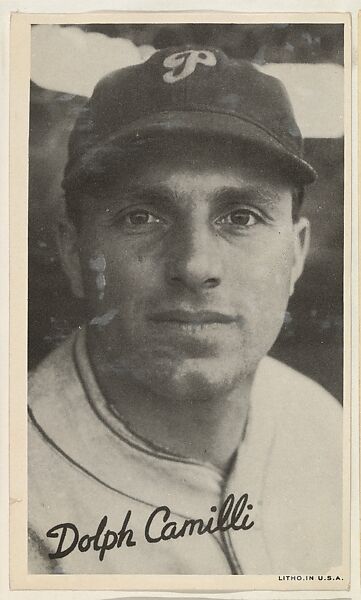 Dolph Camilli, from the Goudey Wide Pen Premiums series (R314) issued by the Goudey Gum Company, Issued by the Goudey Gum Company, Photolithograph 