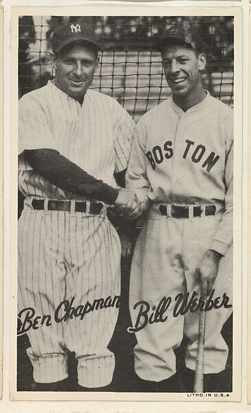 Ben Chapman and Bill Werber, from the Goudey Wide Pen Premiums series (R314) issued by the Goudey Gum Company, Issued by the Goudey Gum Company, Photolithograph 