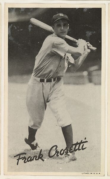 Frank Crosetti, from the Goudey Wide Pen Premiums series (R314) issued by the Goudey Gum Company, Issued by the Goudey Gum Company, Photolithograph 