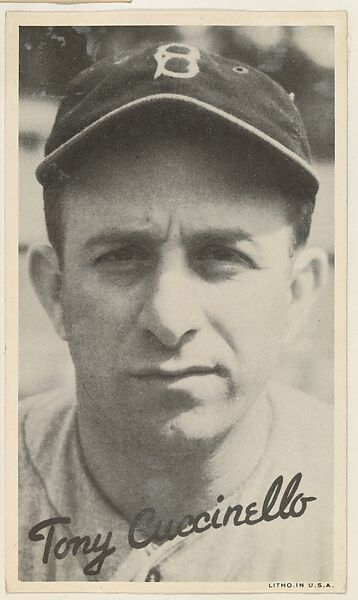 Tony Cuccinello, from the Goudey Wide Pen Premiums series (R314) issued by the Goudey Gum Company, Issued by the Goudey Gum Company, Photolithograph