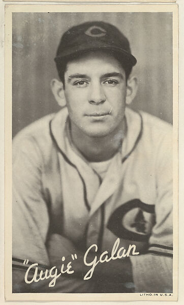 "Augie" Galan, from the Goudey Wide Pen Premiums series (R314) issued by the Goudey Gum Company, Issued by the Goudey Gum Company, Photolithograph 