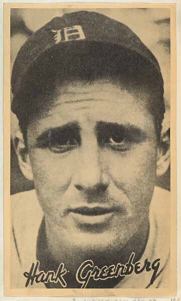 Hank Greenberg, from the Goudey Wide Pen Premiums series (R314) issued by the Goudey Gum Company, Issued by the Goudey Gum Company, Photolithograph 