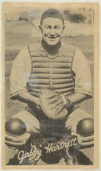 "Gabby" Hartnett, from the Goudey Wide Pen Premiums series (R314) issued by the Goudey Gum Company, Issued by the Goudey Gum Company, Photolithograph 