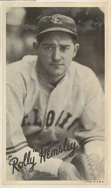 "Rolly" Hemsley, from the Goudey Wide Pen Premiums series (R314) issued by the Goudey Gum Company, Issued by the Goudey Gum Company, Photolithograph 