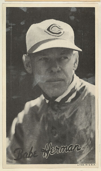 Babe Herman, from the Goudey Wide Pen Premiums series (R314) issued by the Goudey Gum Company, Issued by the Goudey Gum Company, Photolithograph 