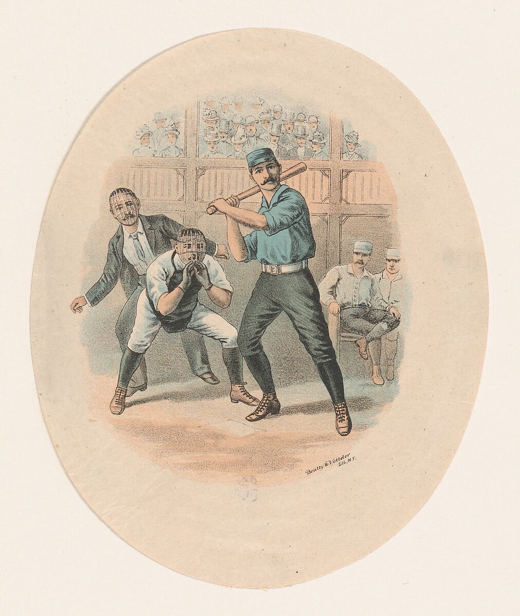 Baseball Scene, Beatty and Votteler (American, 1880–1900), Color lithograph 
