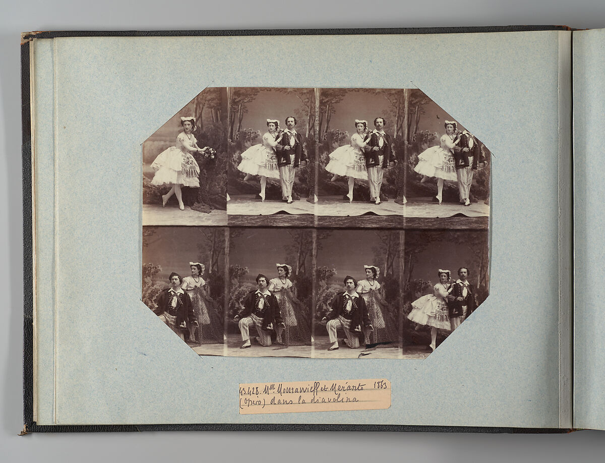 Mlle Mourawieff et Mérante dans la diavolina, André-Adolphe-Eugène Disdéri (French, Paris 1819–1889 Paris), Albumen silver print from glass negative 