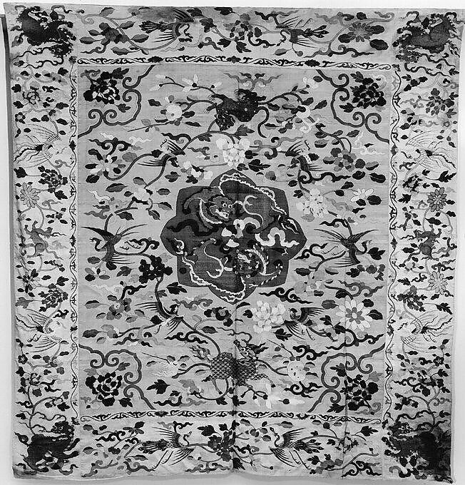 Furniture Cover for Throne (?), Silk, metallic thread, China 