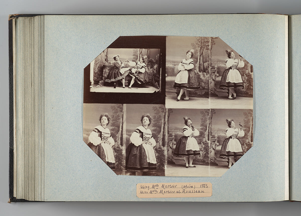 Mlle Mercier; Mlles Mercier et Rousseau, André-Adolphe-Eugène Disdéri (French, Paris 1819–1889 Paris), Albumen silver print from glass negative 