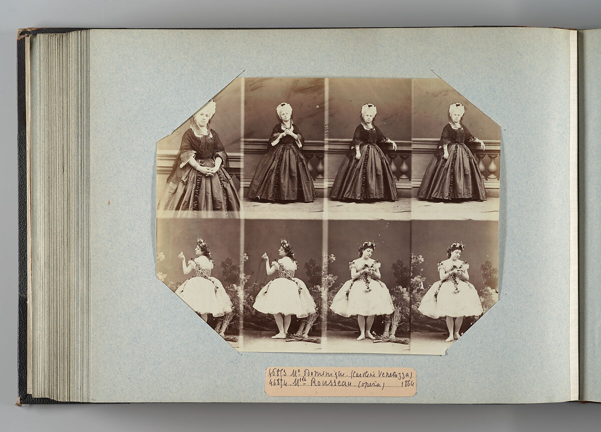 Mlle Dominique; Mlle Rousseau, André-Adolphe-Eugène Disdéri (French, Paris 1819–1889 Paris), Albumen silver print from glass negative 