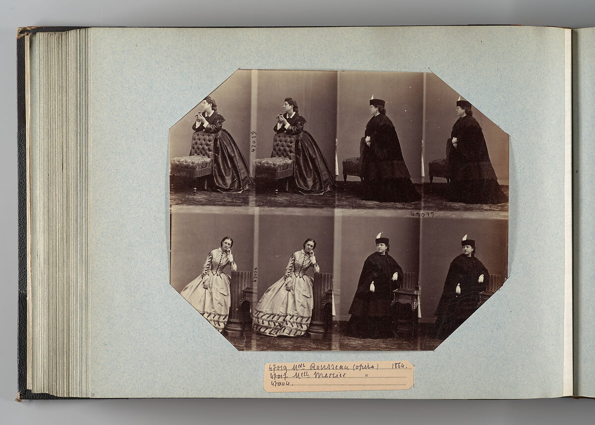 Mlle Rousseau; Mlle Mercier, André-Adolphe-Eugène Disdéri (French, Paris 1819–1889 Paris), Albumen silver print from glass negative 