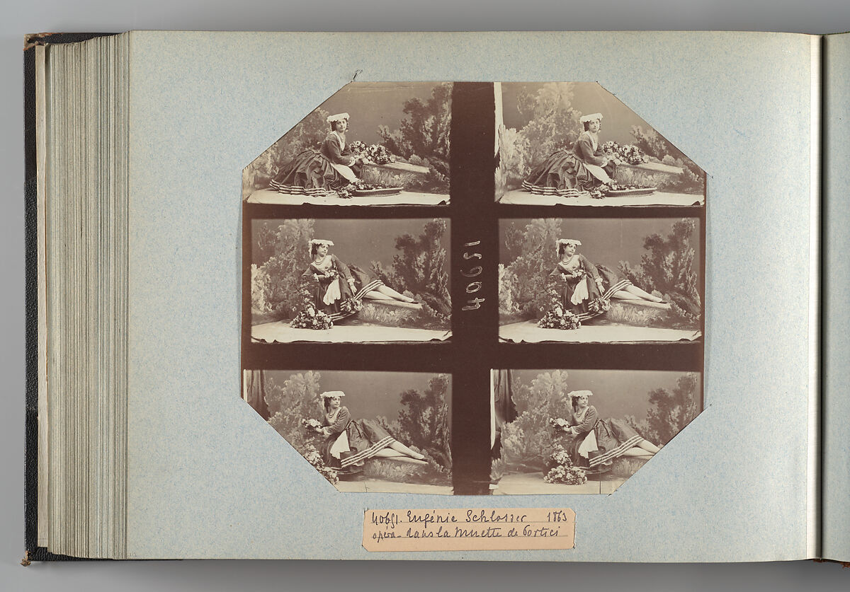Eugénie Schlosser dans la muette de Portici, André-Adolphe-Eugène Disdéri (French, Paris 1819–1889 Paris), Albumen silver print from glass negative 