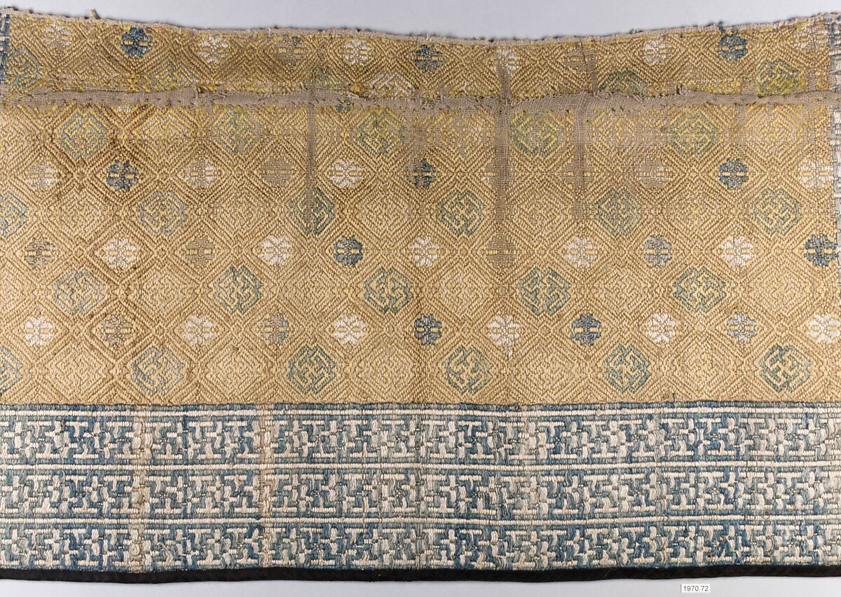 Piece from Coverlet, Silk;  on hemp, China 