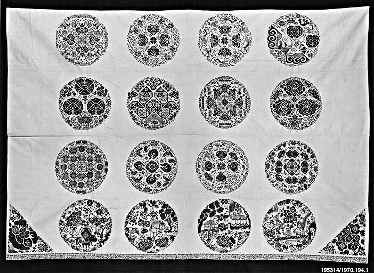 Panel, Cotton and linen, China 