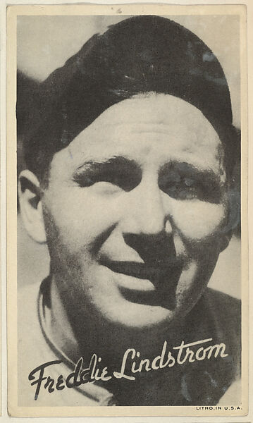 Freddie Lindstrom, from the Goudey Wide Pen Premiums series (R314) issued by the Goudey Gum Company, Issued by the Goudey Gum Company, Photolithograph 