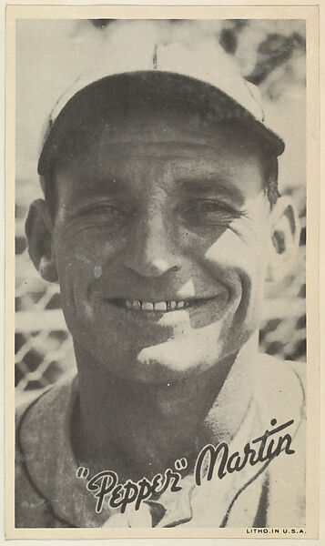 Pepper Martin, from the Goudey Wide Pen Premiums series (R314) issued by the Goudey Gum Company, Issued by the Goudey Gum Company, Photolithograph 