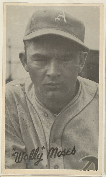 Wally Moses, from the Goudey Wide Pen Premiums series (R314) issued by the Goudey Gum Company, Issued by the Goudey Gum Company, Photolithograph 