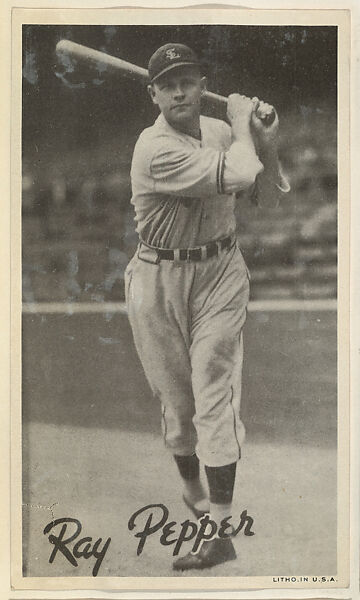 Ray Pepper, from the Goudey Wide Pen Premiums series (R314) issued by the Goudey Gum Company, Issued by the Goudey Gum Company, Photolithograph 