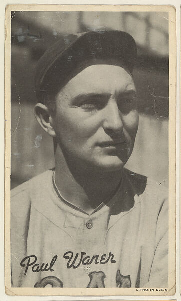 Paul Waner, from the Goudey Wide Pen Premiums series (R314) issued by the Goudey Gum Company, Issued by the Goudey Gum Company, Photolithograph 