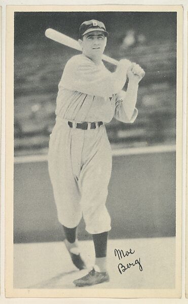 Moe Berg, from the National Chicle Fine Pen Premiums series (R313) issued by the National Chicle Gum Company, Issued by National Chicle Gum Company, Cambridge, Massachusetts, Photolithograph 