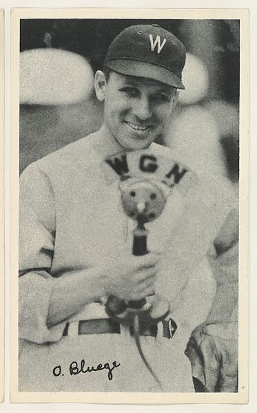 Ossie Bluege, from the National Chicle Fine Pen Premiums series (R313) issued by the National Chicle Gum Company, Issued by National Chicle Gum Company, Cambridge, Massachusetts, Photolithograph 
