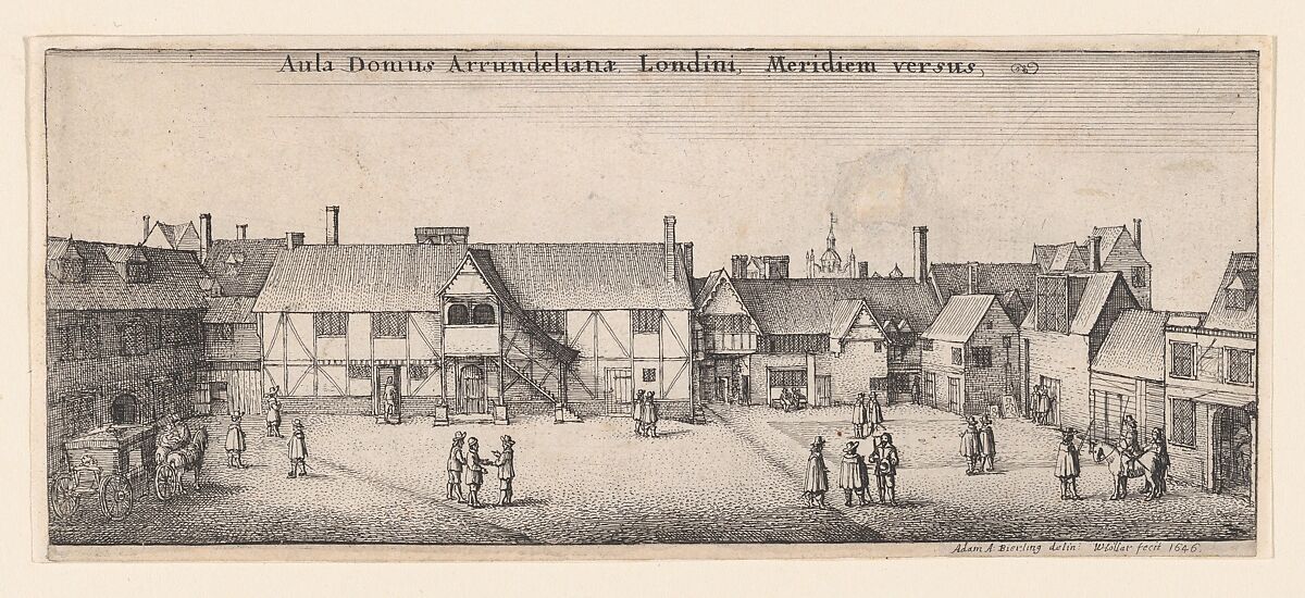 Arundel House from the South, Wenceslaus Hollar (Bohemian, Prague 1607–1677 London), Etching, only state 