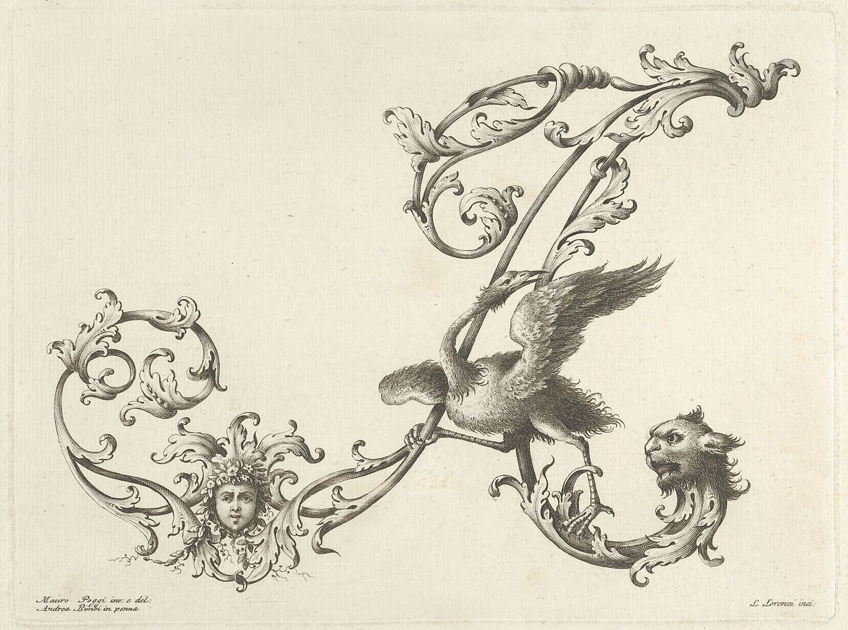 Alfabeto Di Lettere Iniziale, Designed by Mauro Poggi (Italian, active Florence, 18th century), Engraving 