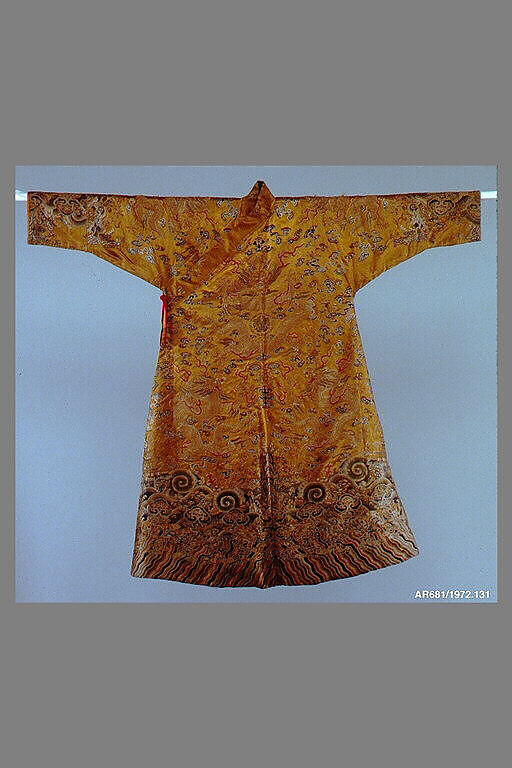 Lay aristocrat's robe (Chuba), Silk, gold, Tibet 