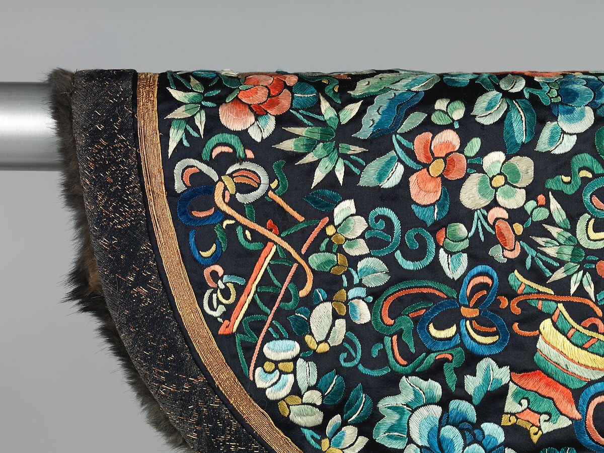 Woman's Ceremonial Robe, Silk, cat fur, China