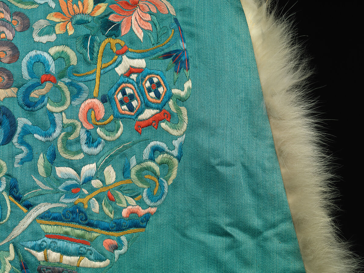 Woman's Ceremonial Robe, Silk, cat fur, China