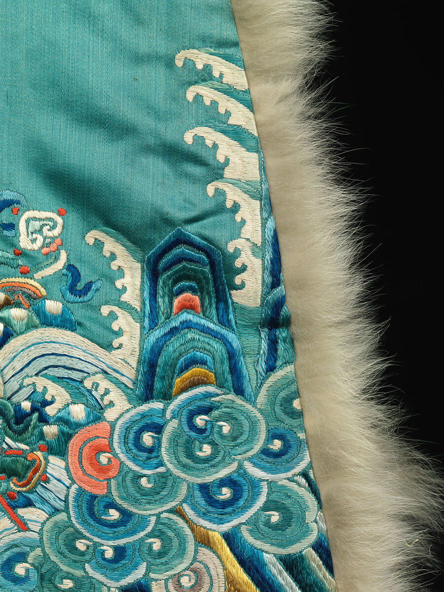 Woman's Ceremonial Robe, Silk, cat fur, China