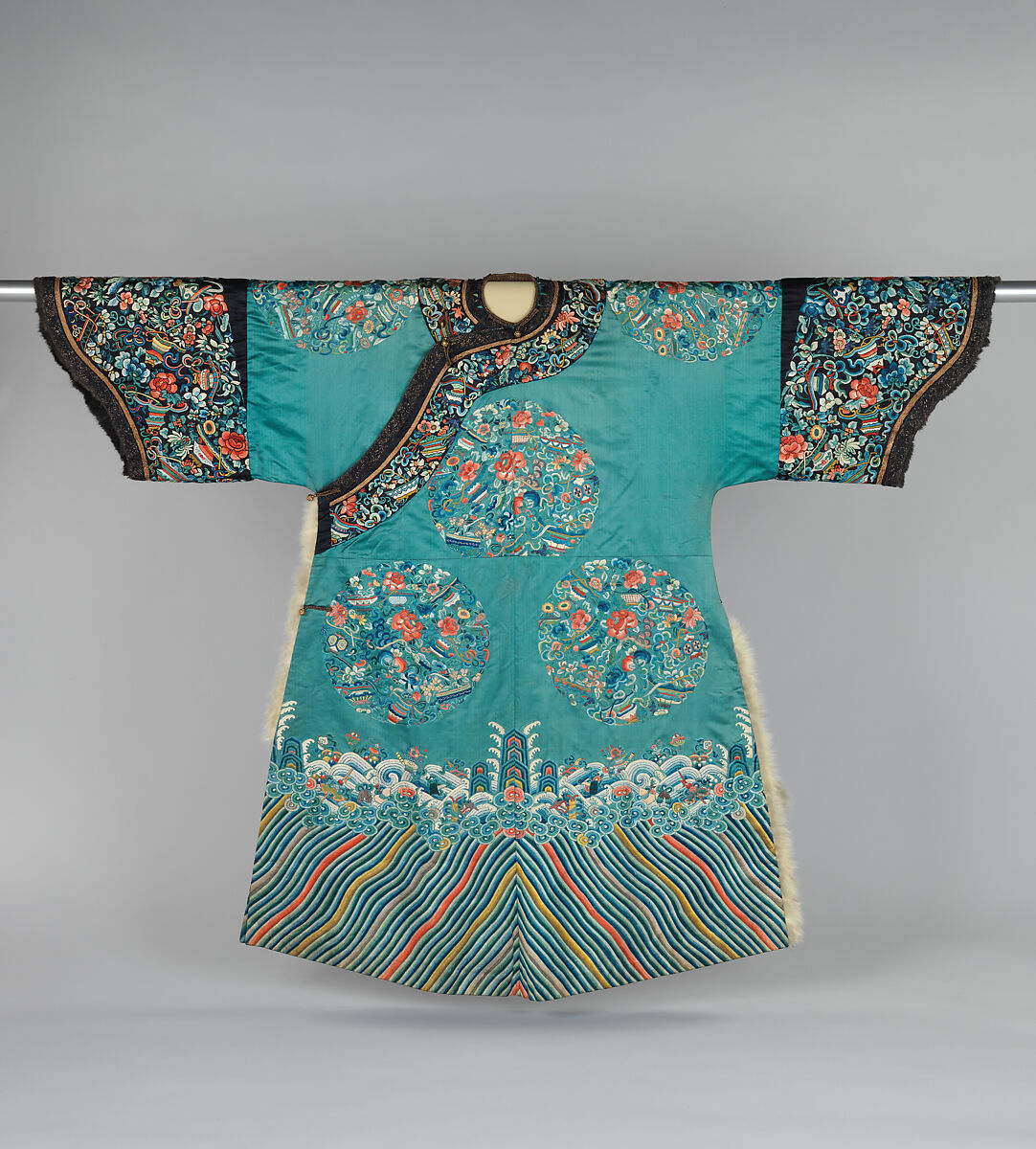 Woman's Ceremonial Robe, Silk, cat fur, China 