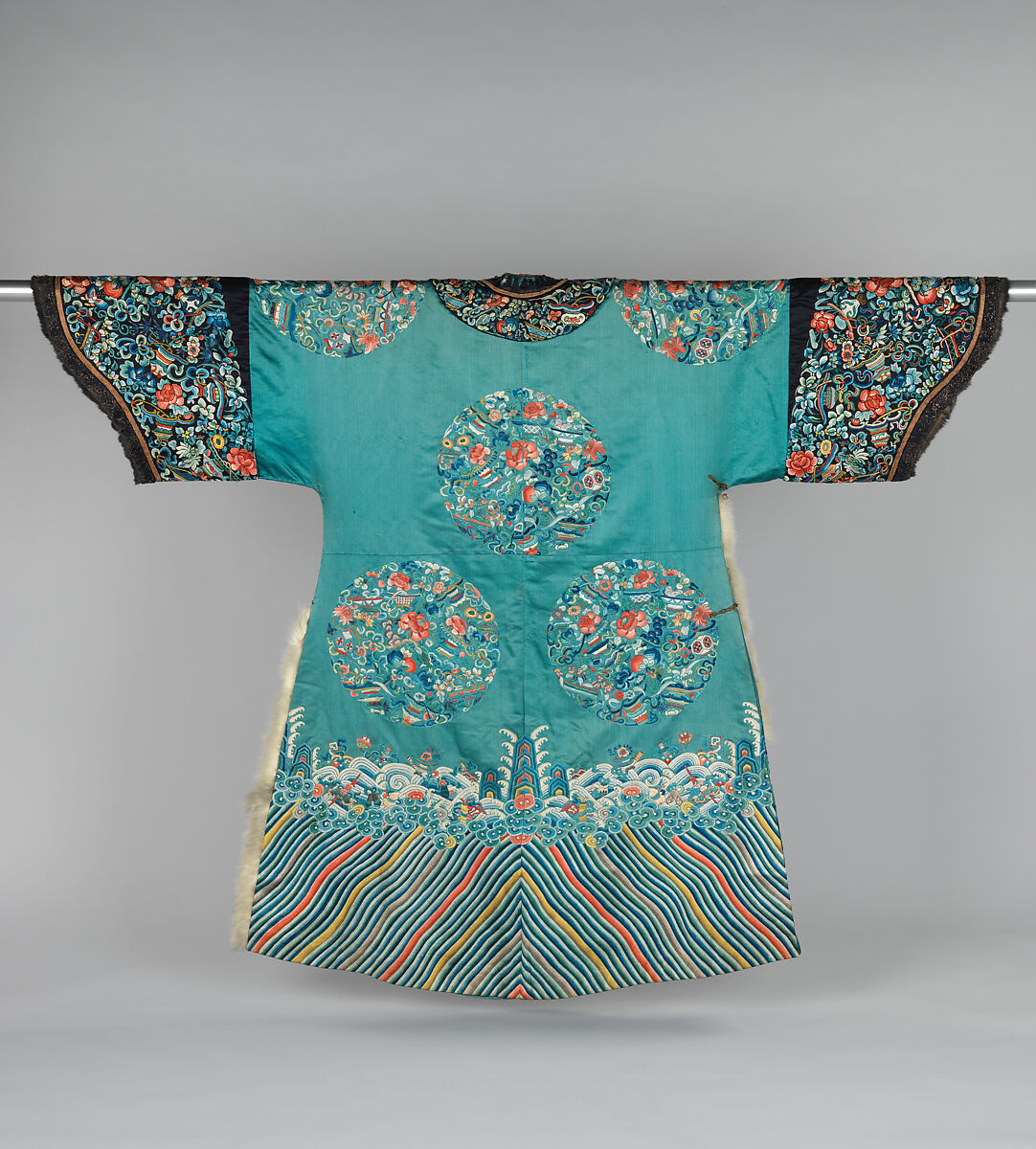 Woman's Ceremonial Robe, Silk, cat fur, China